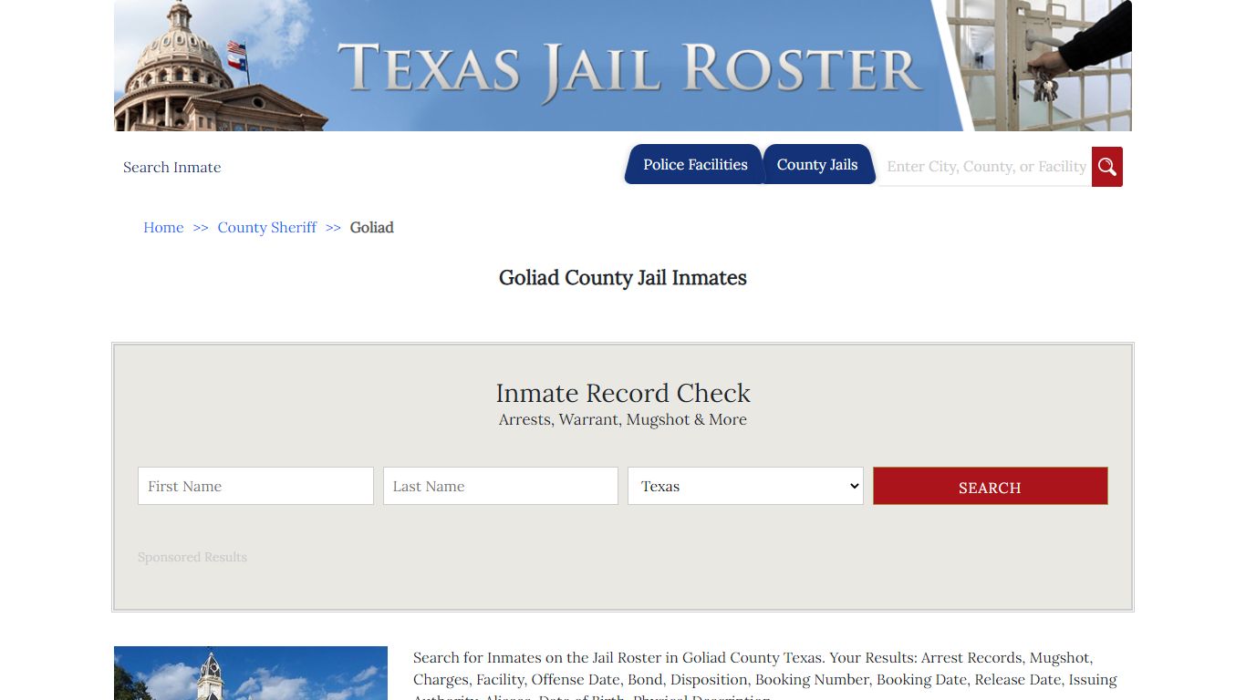 Goliad County Jail Inmates - Jail Roster Search