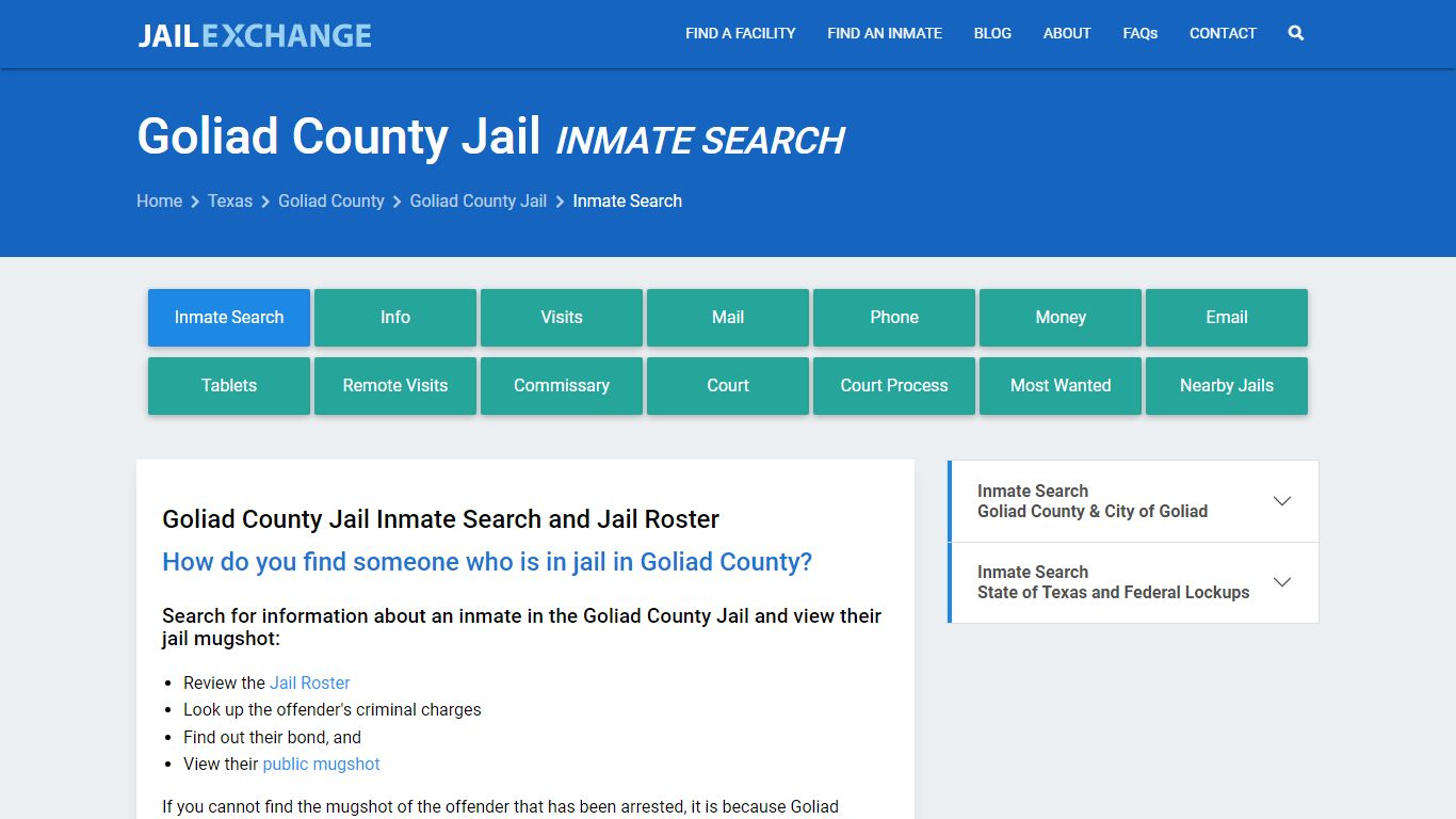 Inmate Search: Roster & Mugshots - Goliad County Jail, TX