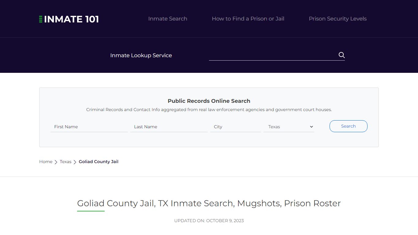 Goliad County Jail, TX Inmate Search, Mugshots, Prison Roster